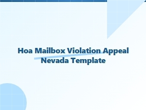 Hoa Mailbox Violation Appeal Template Nevada