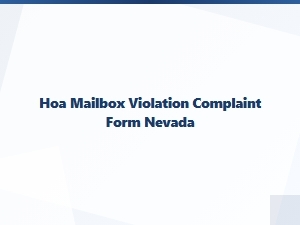 Hoa Mailbox Violation Complaint Form Nevada