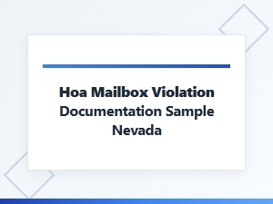 Hoa Mailbox Violation Appeal Sample Nevada