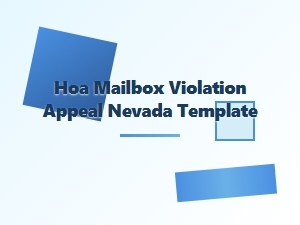 Hoa Mailbox Violation Appeal Template Nevada