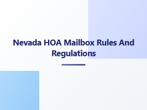 Nevada Hoa Mailbox Rules and Regulations