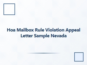 Hoa Mailbox Rule Violation Appeal Letter Sample Nevada