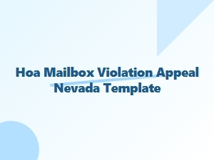 Hoa Mailbox Violation Appeal Template Nevada