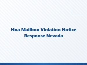 Hoa Mailbox Violation Notice Response Nevada