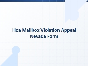Nevada Mailbox Violation Appeal Form