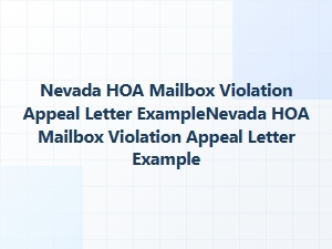Nevada Hoa Mailbox Violation Appeal Letter Example