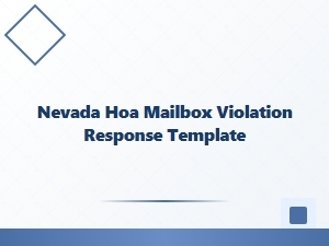 Nevada Hoa Mailbox Violation Response Template