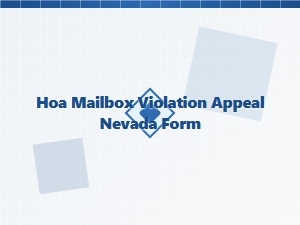 Nevada Mailbox Violation Appeal Form Penalty
