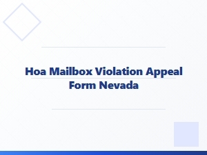Nevada Hoa Mailbox Violation Appeal Form