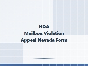 Nevada Hoa Mailbox Violation Appeal Form